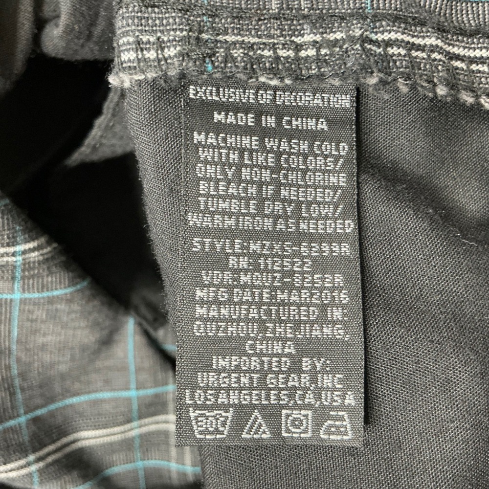 Micros Mens Plaid Cargo Shorts Gray Teal Size 38 Flat Front Skater‎ Utility Y2K - Picture 4 of 10